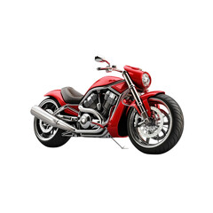Obraz premium Powerful Red Muscle Cruiser Motorcycle - Studio Shot