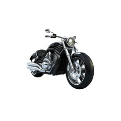 Sleek Black Custom Cruiser Motorcycle - Powerful and Stylish Ride