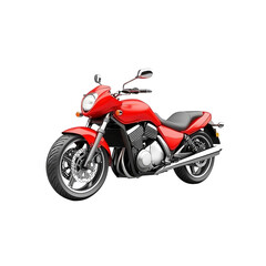 Obraz premium Sleek Red Cruiser Motorcycle Isolated on Transparent Background