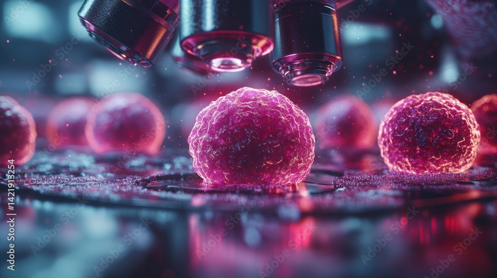 Poster microscopic cell research: unveiling cellular structures and processes