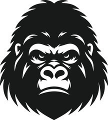 Angry gorilla vector silhouette