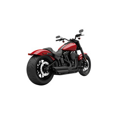 Red Harley-Davidson Softail Street Bob Motorcycle Rear View