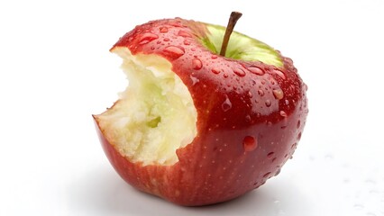 Red apple around full side bites isolated on white background