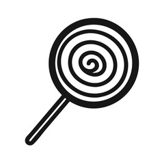 Swirl Lollipop Icon Representing Sweet Candy Treat and Colorful Confectionery