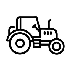 Tractor Icon Representing Farm Machinery and Agricultural Field Equipment