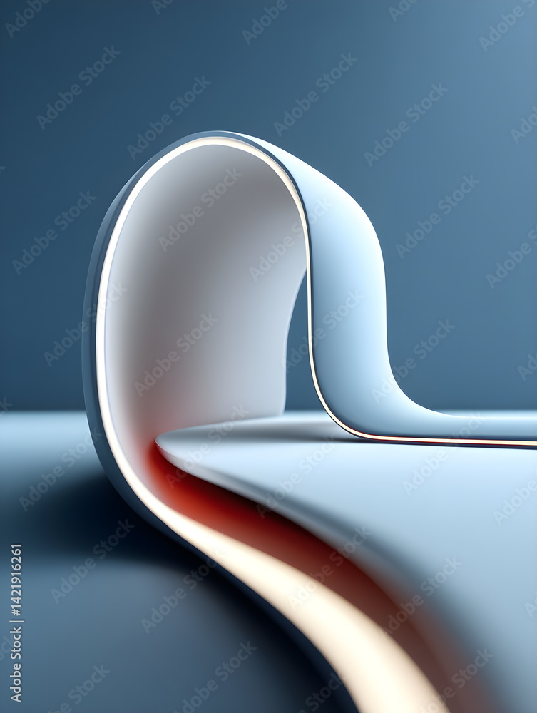 Poster abstract flowing layers of colorful material with bright glow of futuristic presentation template. m
