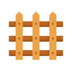 Wooden Fence Icon Representing Farm Boundary and Rural Property Protection