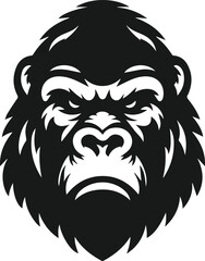 Angry gorilla vector silhouette