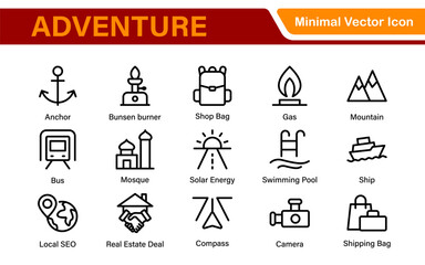 Epic Adventure Icons Collection. Explore the Wild with Stunning Graphics