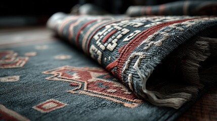 Crafting tradition handwoven rug showcase artisan studio photograph cozy environment close-up view cultural heritage