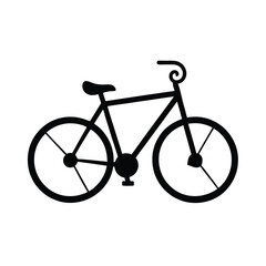 Fototapeta premium Side Wheel Bicycle Silhouette Icon of Running Cycle