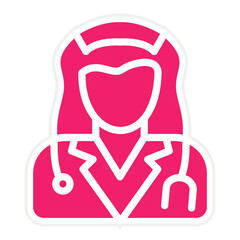 Obraz premium Vector Design Lady Doctor Icon Style