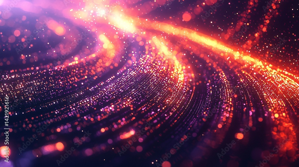 Poster mesmerizing image of a bright light in the dark creating a surreal and dreamlike atmosphere with tho