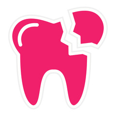 Vector Design Broken Tooth Icon Style