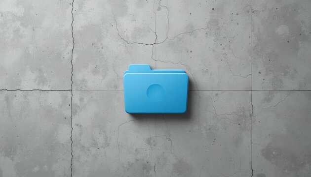 Organizing digital files a blue folder on a concrete surface visual content minimalist environment top-down viewpoint digital organization concept for seo impact