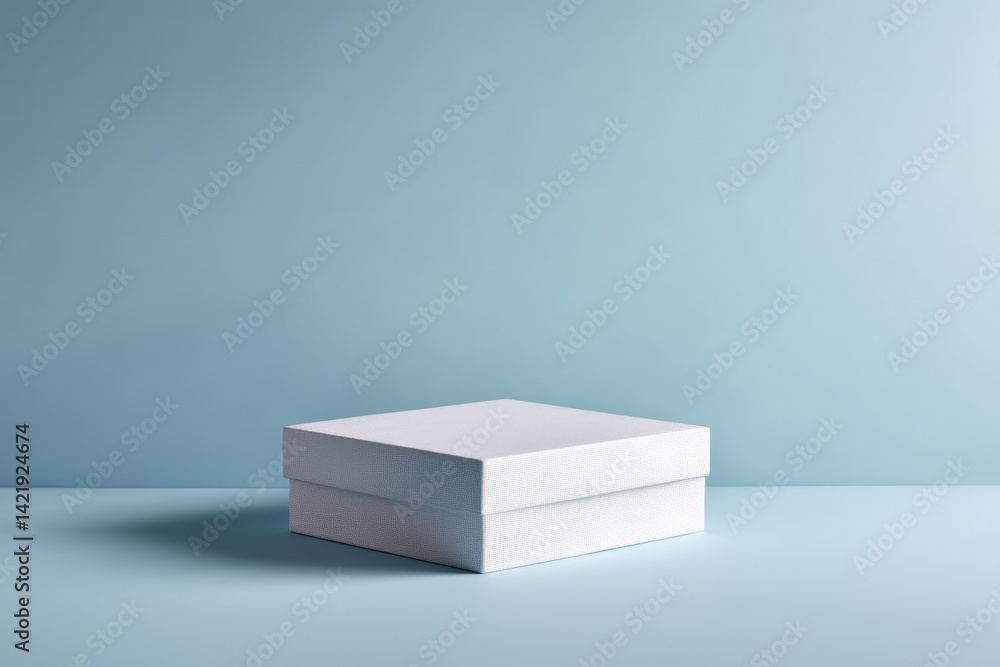 Poster minimalistic top-down view of empty food podium on clean solid color background