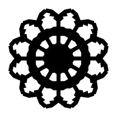 Outlined Geometric Figure In Solid Black
