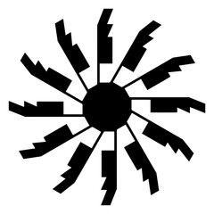 Geometric Form Presented As A Black Outline
