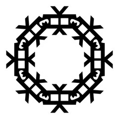 Outlined Geometric Figure In Solid Black
