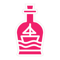 Vector Design Ship In A Bottle Icon Style