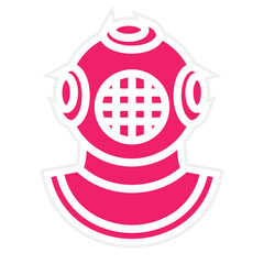 Vector Design Diving Helmet Icon Style