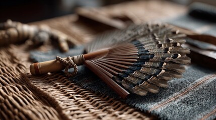 Creating elegance handmade feather fan artisan workshop photography cozy environment close-up view craftsmanship