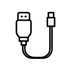 usb cable illustration on white background