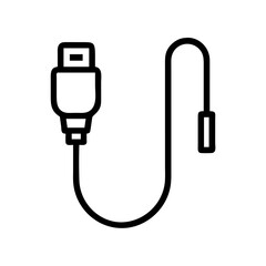 usb cable on white background