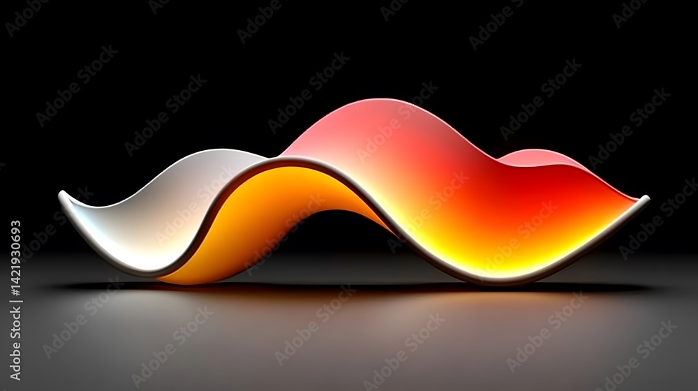 Poster abstract illuminated wave design with gradient colors.