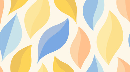 colorful pastel leaf pattern with curved shapes.