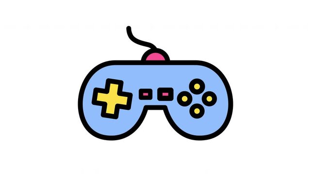 Blue and yellow video game controller for gamers and tech enthusiasts. Perfect for gaming websites, blogs, video game reviews, and techrelated content.