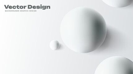 3d white spheres on light abstract background.