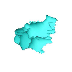 Obraz premium Stylized 3D Map of the Basque Country Turquoise Relief