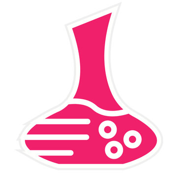 pink decanter with liquid and bubbles clip art preview