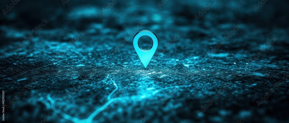 Aufkleber digital location pointer on a glowing map