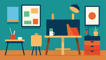 attic workspace with sloped roof and skylight