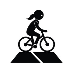 Obraz premium Male Cyclist on Sports Bike Silhouette Icon