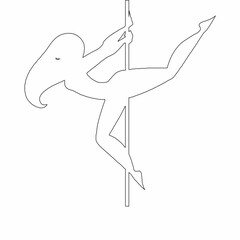 Bar pole play girl in vector art