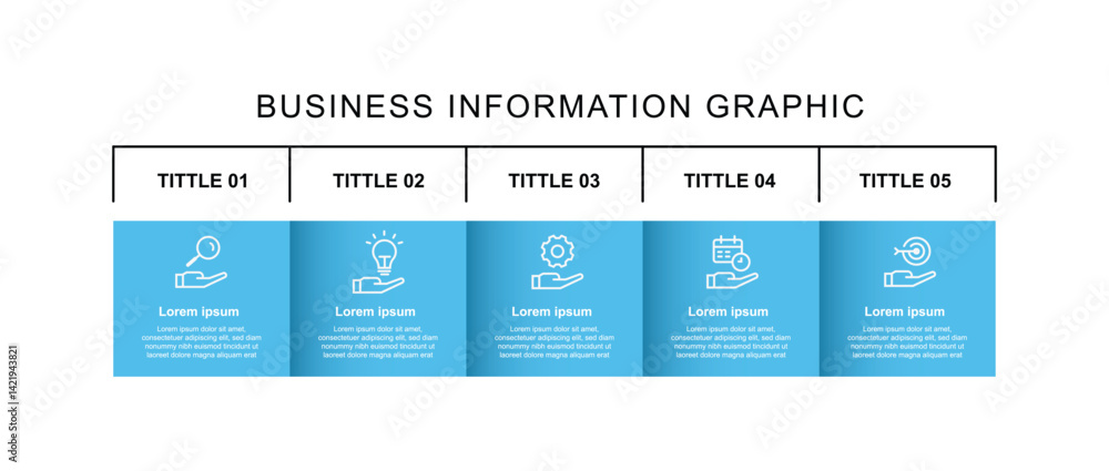 Poster Creative design infographic template vector with 4 step. Timeline graph banner information with paper style and blue color.
