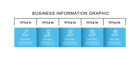 Creative design infographic template vector with 4 step. Timeline graph banner information with paper style and blue color.