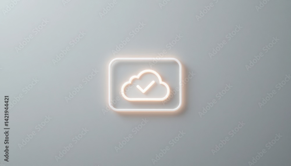 Poster cloud storage verification process digital space graphic design minimalist environment abstract view