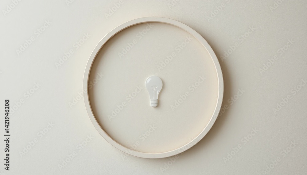 Poster creative light bulb design concept on minimalist background studio setting image modern environment 