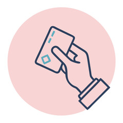 Hand Holding Card, Bank Card Payment Icon 