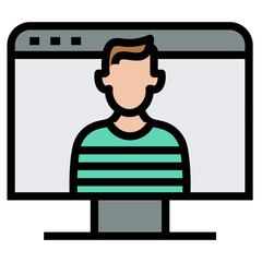 online prisoner vector icon