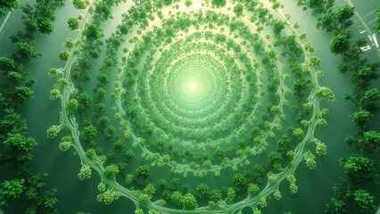 Green circular fractal pattern