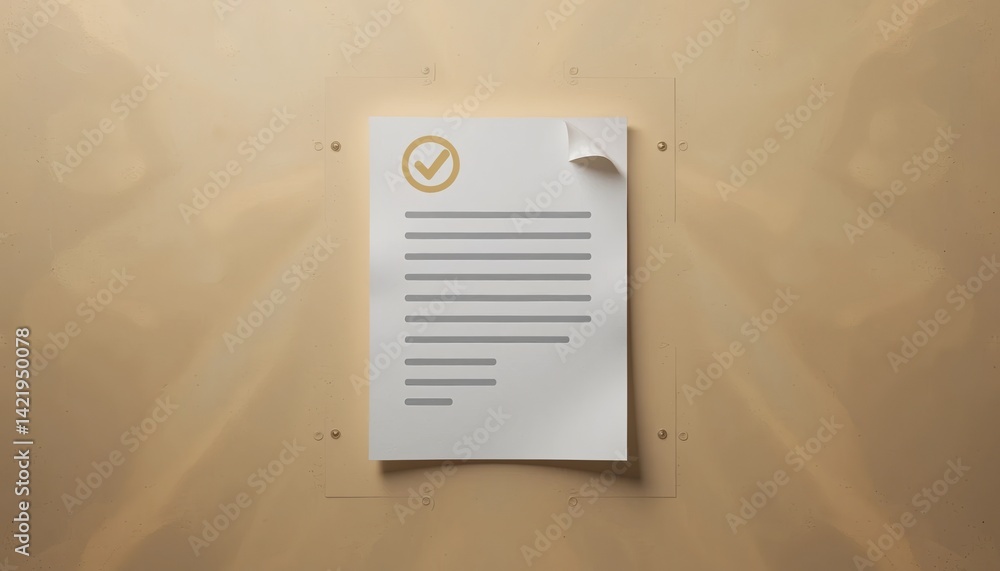Poster document verification process office setting digital content professional environment close-up view 