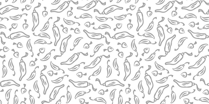 chili pattern Background. doodle chili background. pepper pattern background.