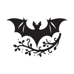 Fototapeta premium Bat Silhouette Drawing Icon 