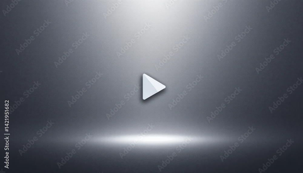 Poster play button action on a simple gray background for digital media content modern environment minimali