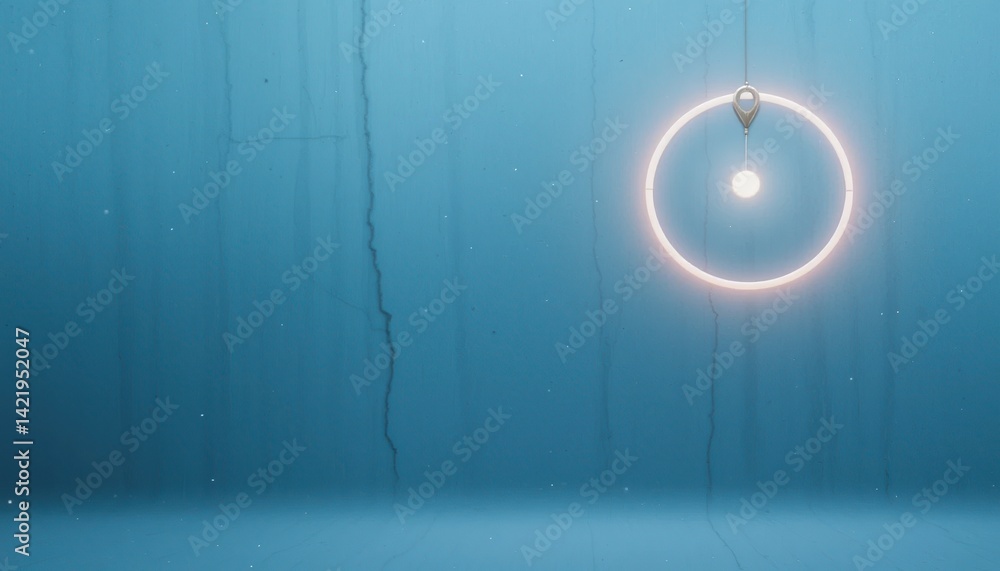 Poster underwater light interaction ocean depths digital art abstract environment aerial view illuminated c